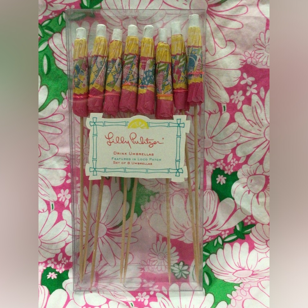 Lilly Pulitzer Drink Umbrellas Set of 8 in Loco Patch